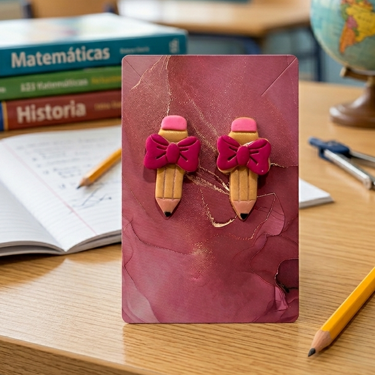 Pantallas Teacher Pencil hechas a mano en arcilla polimérica por Little Péridot