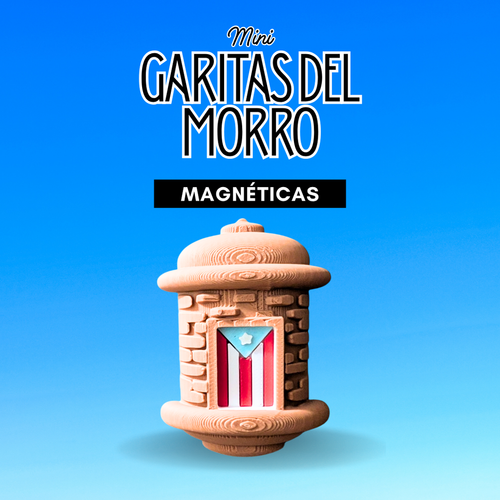 Garita bandera azul celeste magnética inspirada en Puerto Rico, souvenir boricua para nevera - vista 2