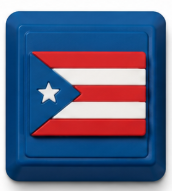 Puerto Rico flag keycap with a navy blue base