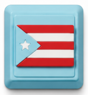 Puerto Rico flag keycap with a sky blue base