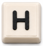 Letter H keycap