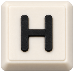 Letter H keycap