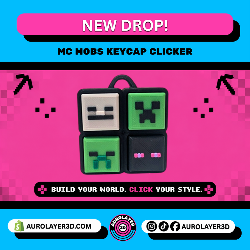 MC Mobs Clicker keycap clicker temático de cuatro teclas