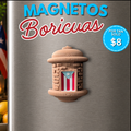 Garita bandera azul celeste magnética inspirada en Puerto Rico, souvenir boricua para nevera